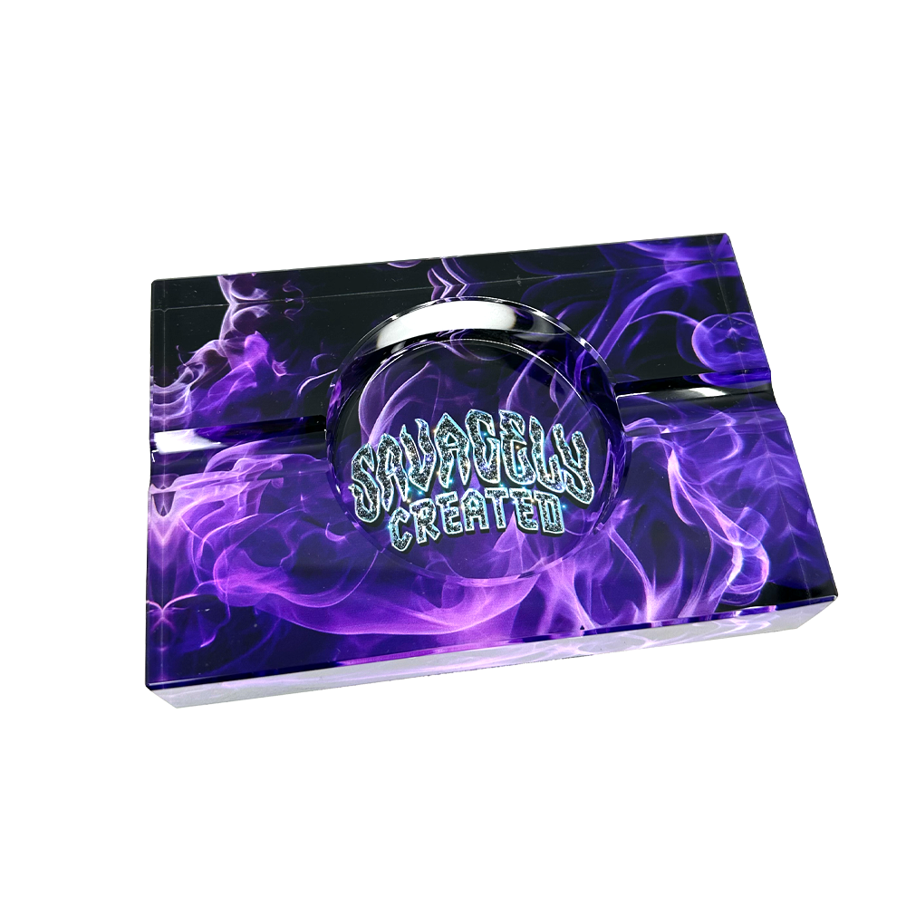 SAVAGELY CREATED CRYSTAL ASH TRAY 6" (LIMITED EDITION)
